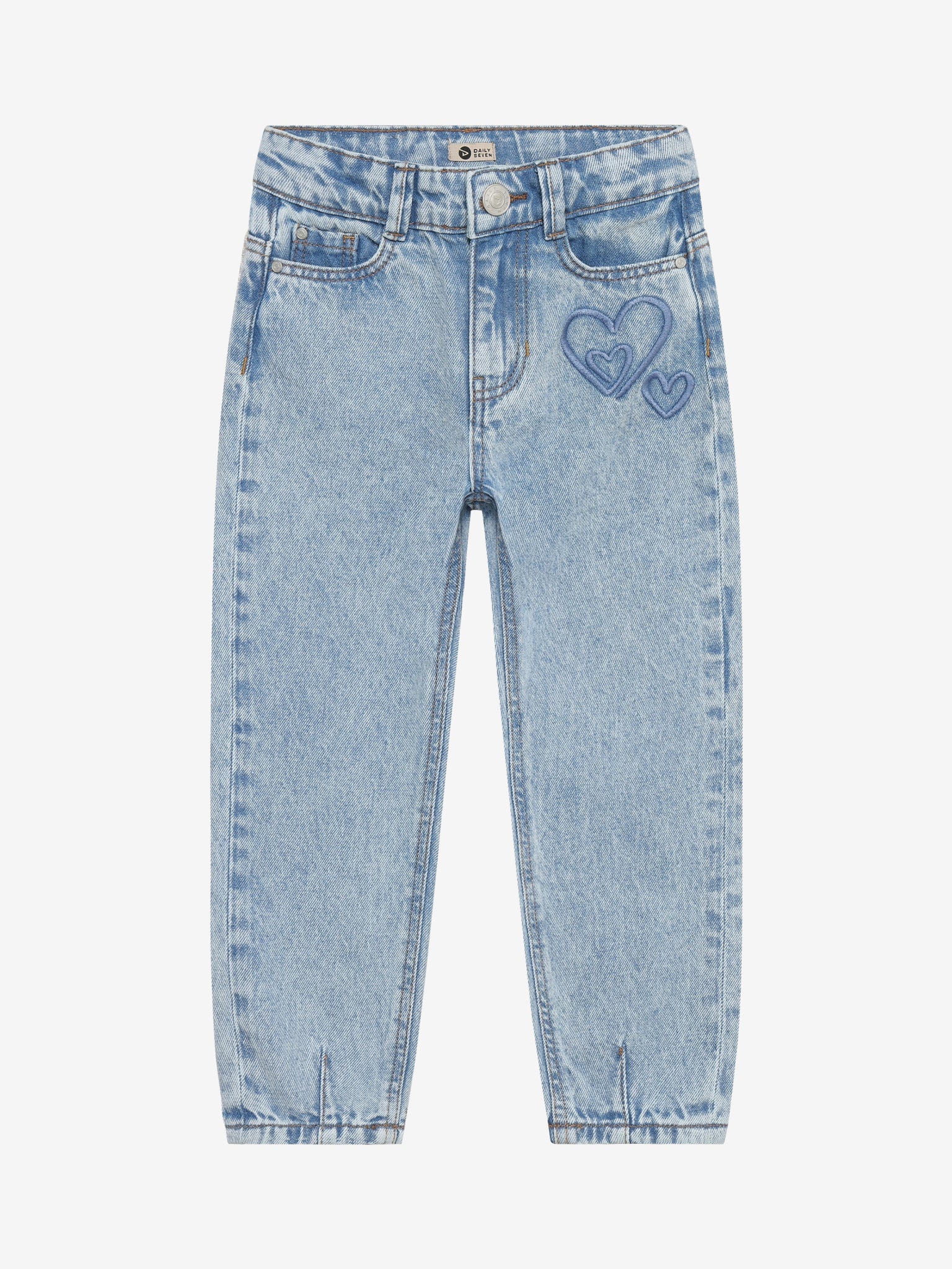 Daily Seven - Jean mom fit coeur brodé