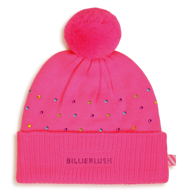 BILLIEBUSH . Bonnet à strass multicolors storm pink