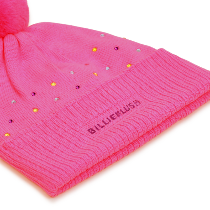 BILLIEBUSH . Bonnet à strass multicolors storm pink
