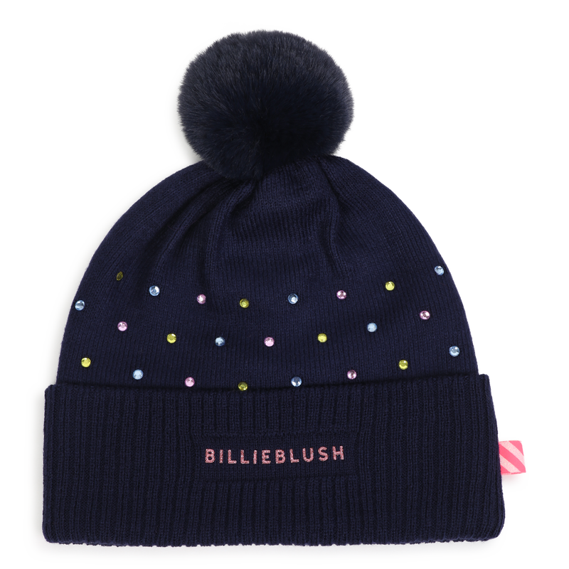 BILLIEBLUSH . Bonnet à strass multicolors indigo