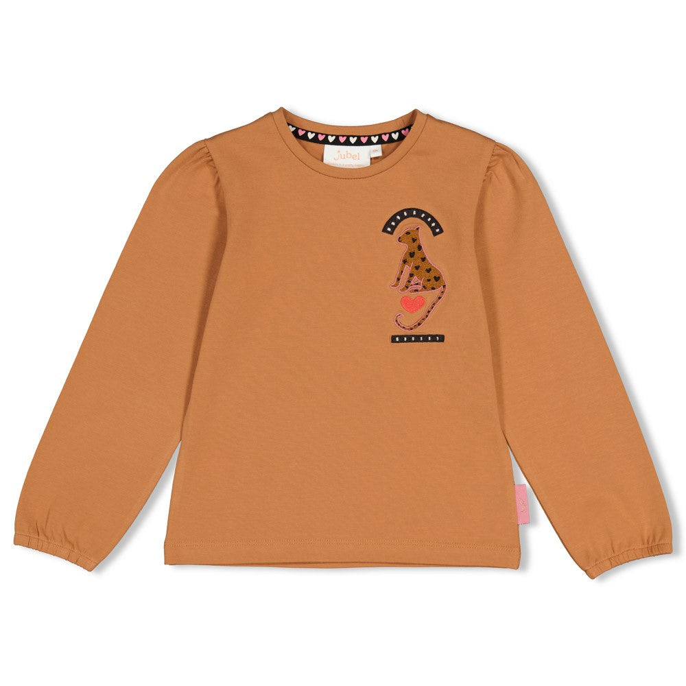 Jubel * T-shirt manches longues camel avec imprimé