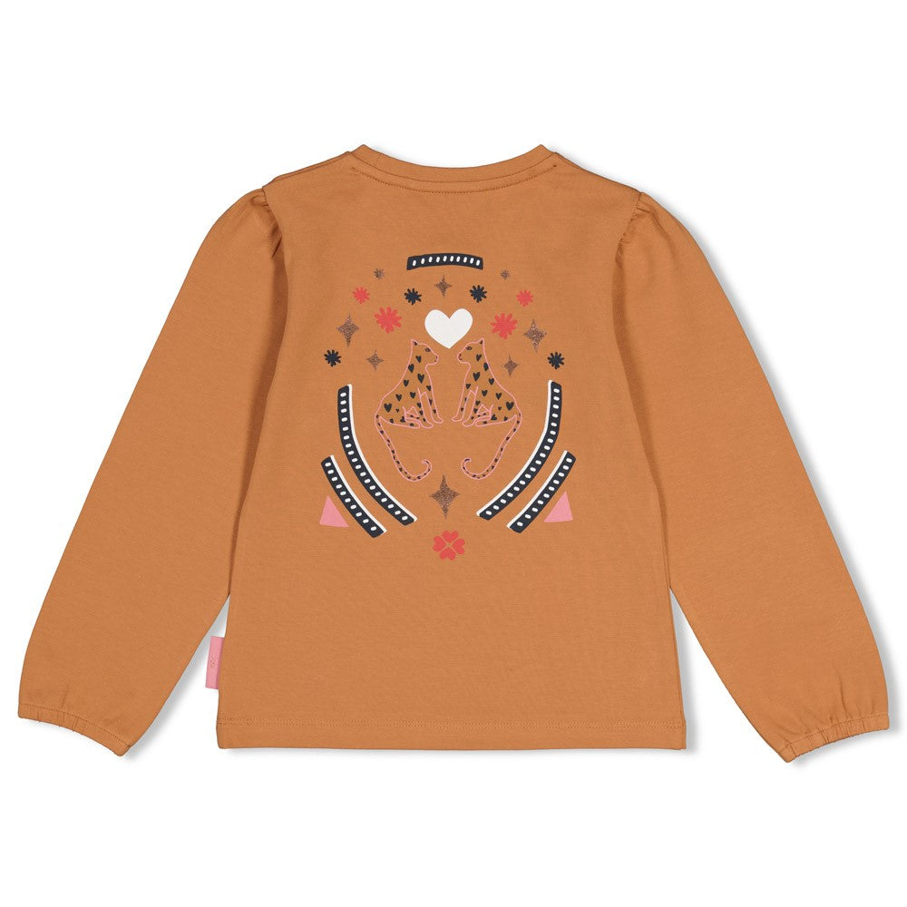 Jubel * T-shirt manches longues camel avec imprimé