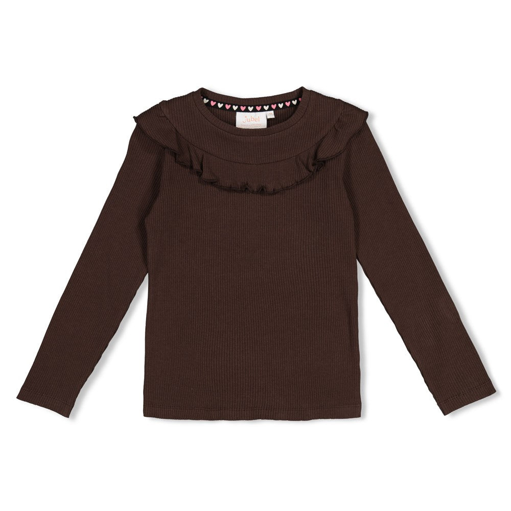 Jubel * T-shirt manches longues côtelé marron