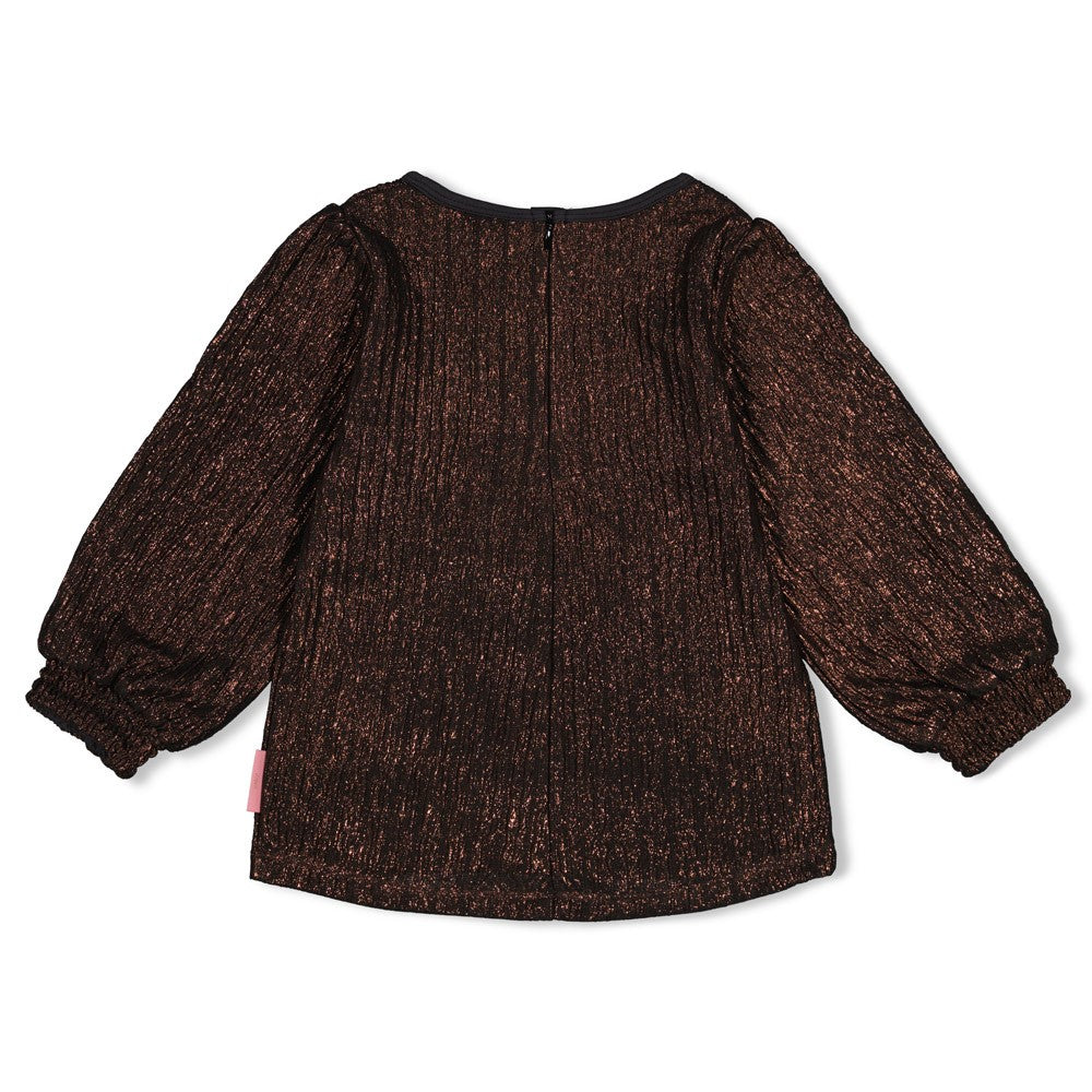 Jubel * T-shirt manches longues effet froissé brillant marron