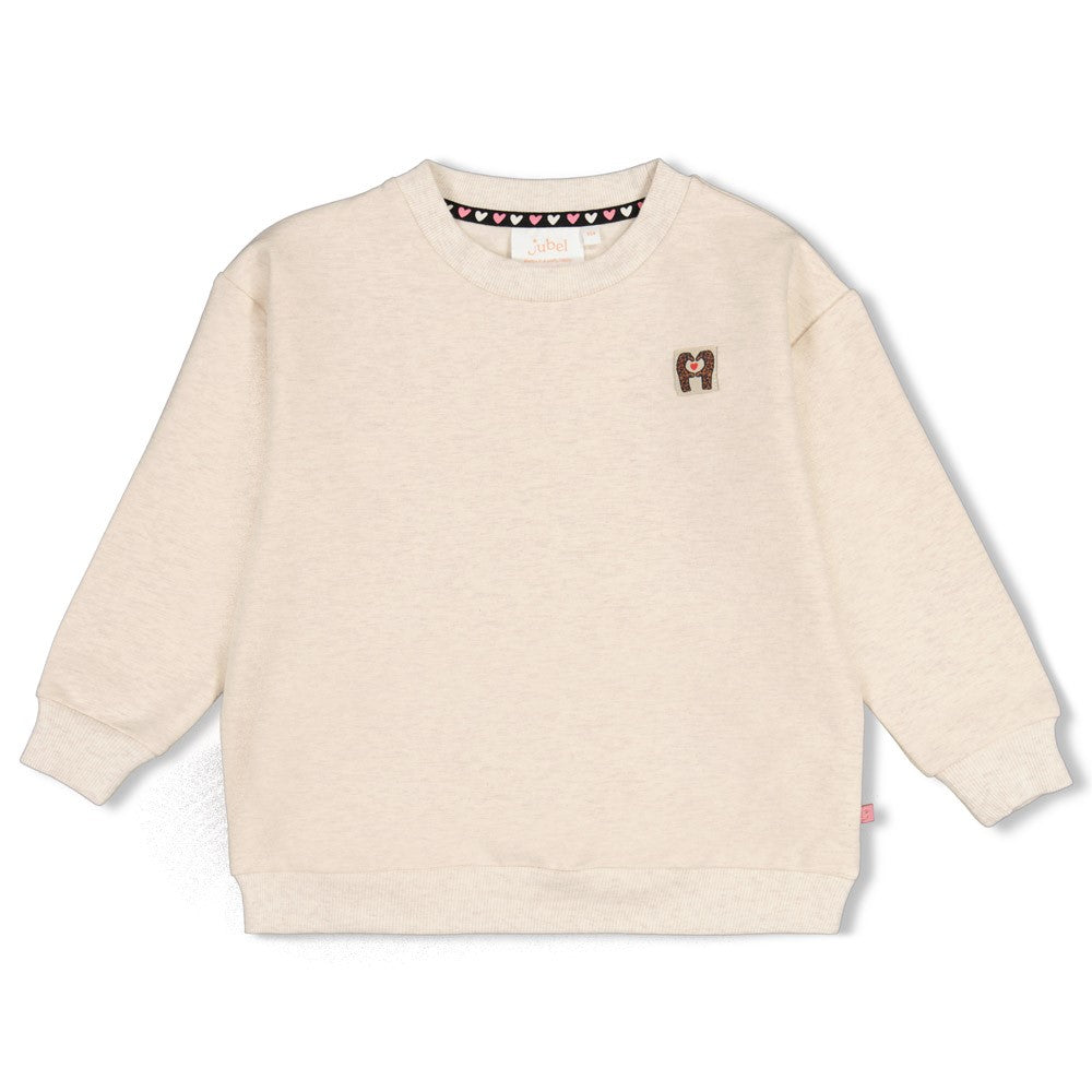 Jubel * Sweat-shirt décontracté imprimé dos blanc cassé chiné