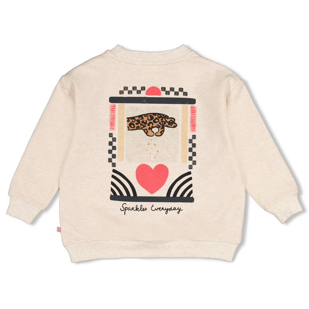 Jubel * Sweat-shirt décontracté imprimé dos blanc cassé chiné