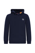TYGO&vito SWEAT À CAPUCHE bleu foncé avec imprimé dos