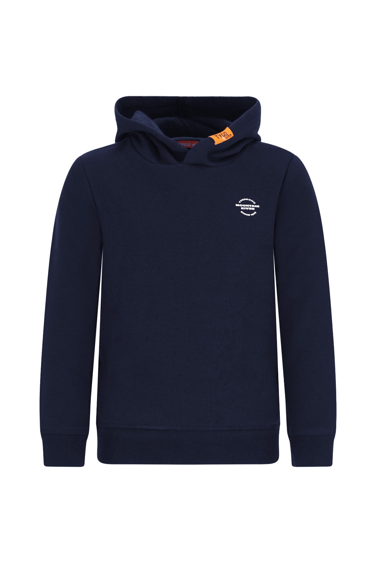 TYGO&vito SWEAT À CAPUCHE bleu foncé avec imprimé dos