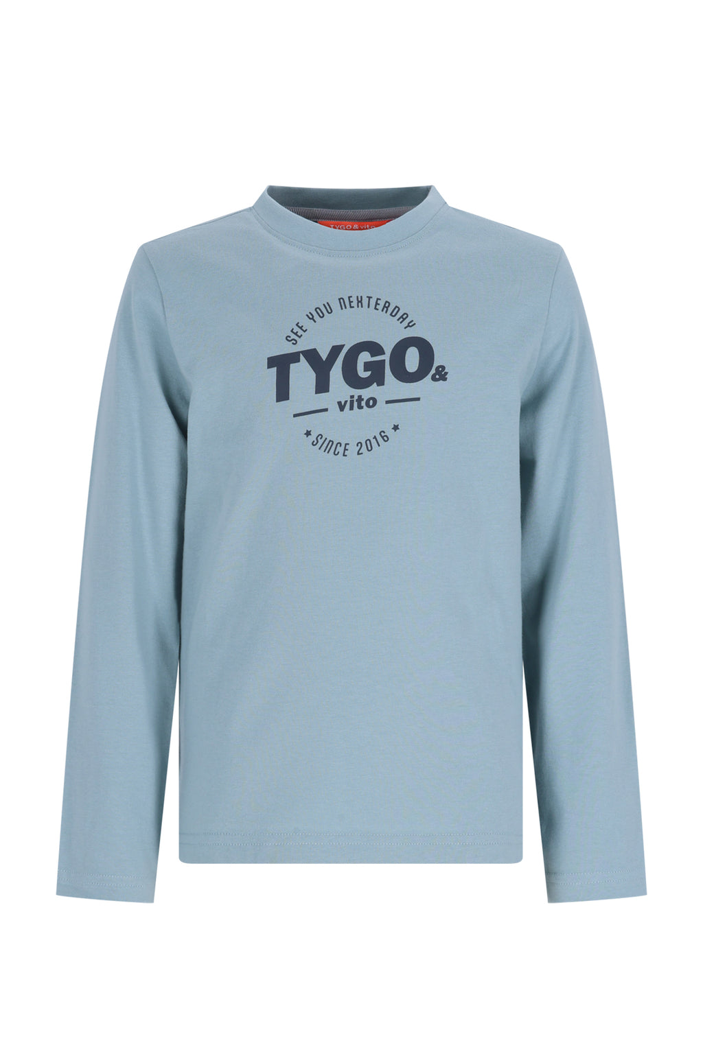 TYGO&vito T-shirt manches longues avec imprimé bleu clair