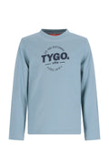 TYGO&vito T-shirt manches longues avec imprimé bleu clair