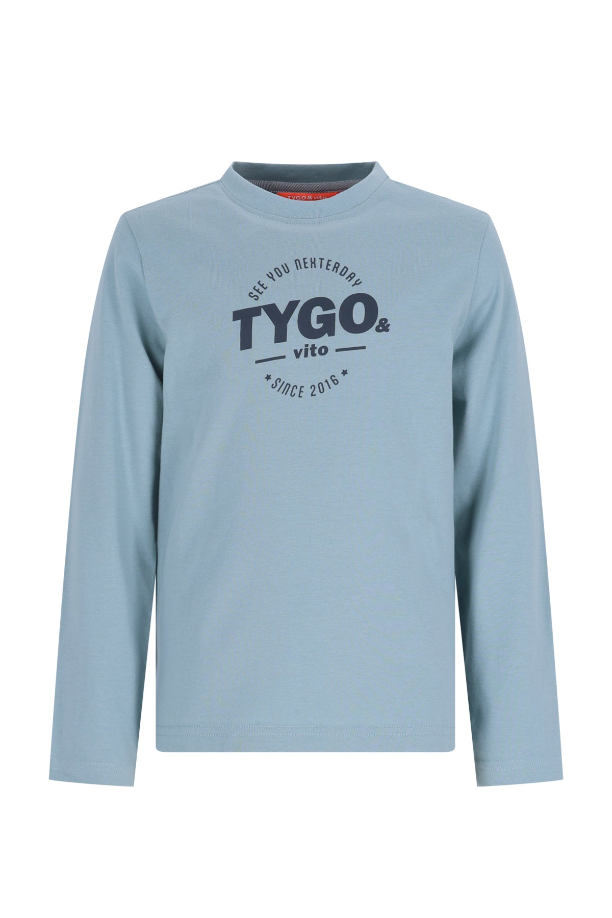 TYGO&vito T-shirt manches longues avec imprimé bleu clair