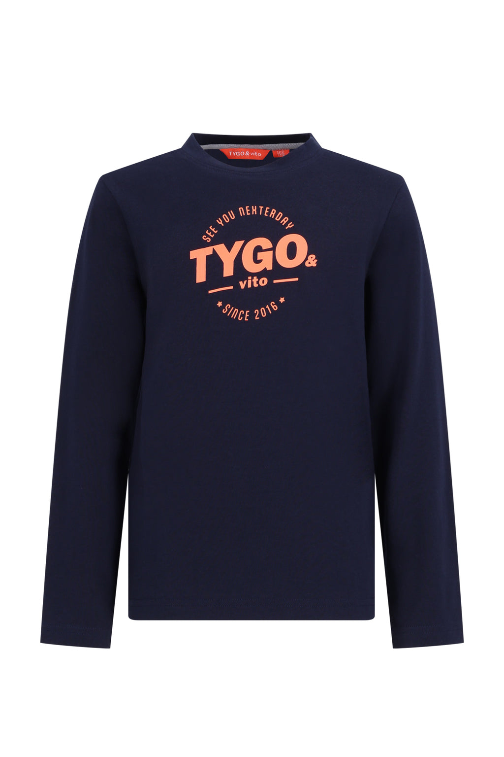 TYGO&vito T-shirt manches longues avec imprimé bleu