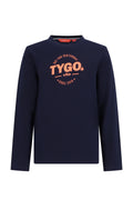 TYGO&vito T-shirt manches longues avec imprimé bleu