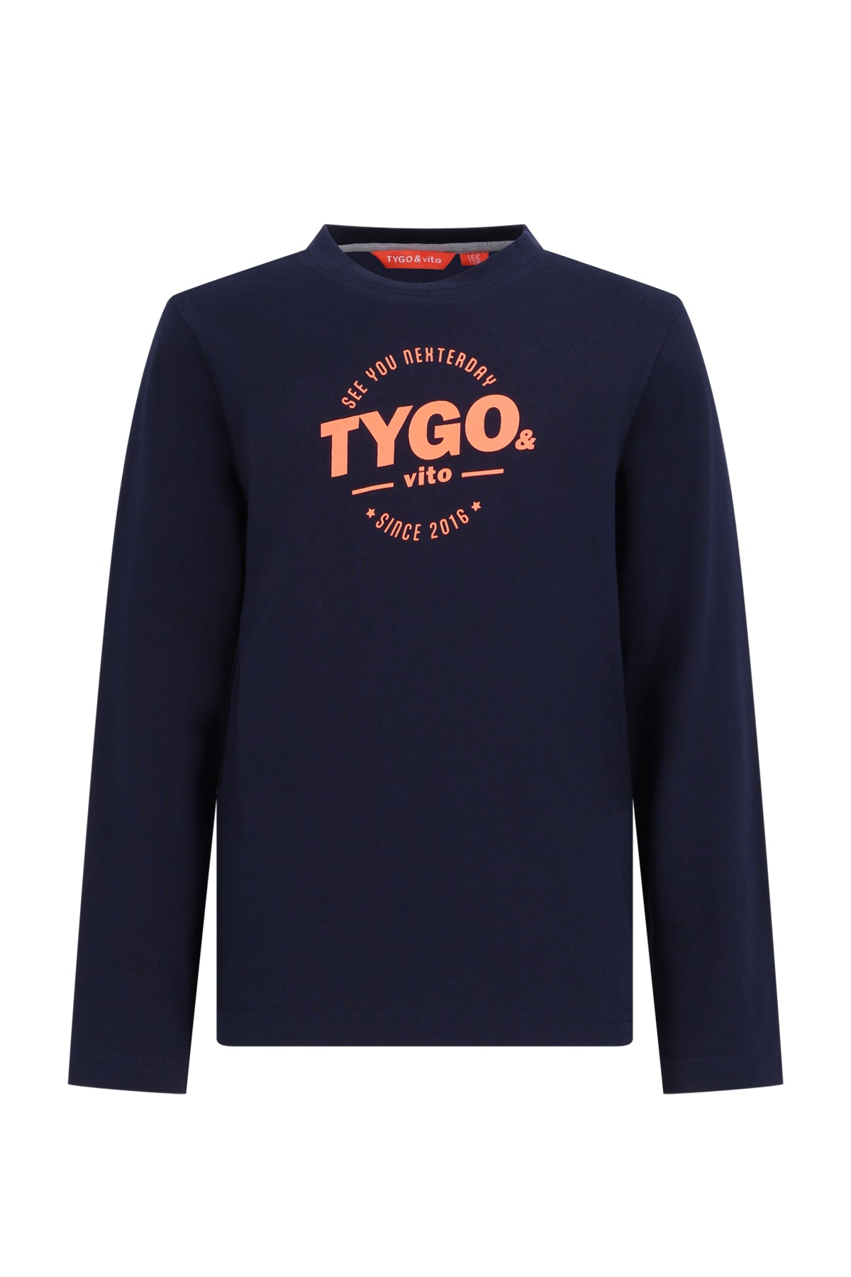 TYGO&vito T-shirt manches longues avec imprimé bleu