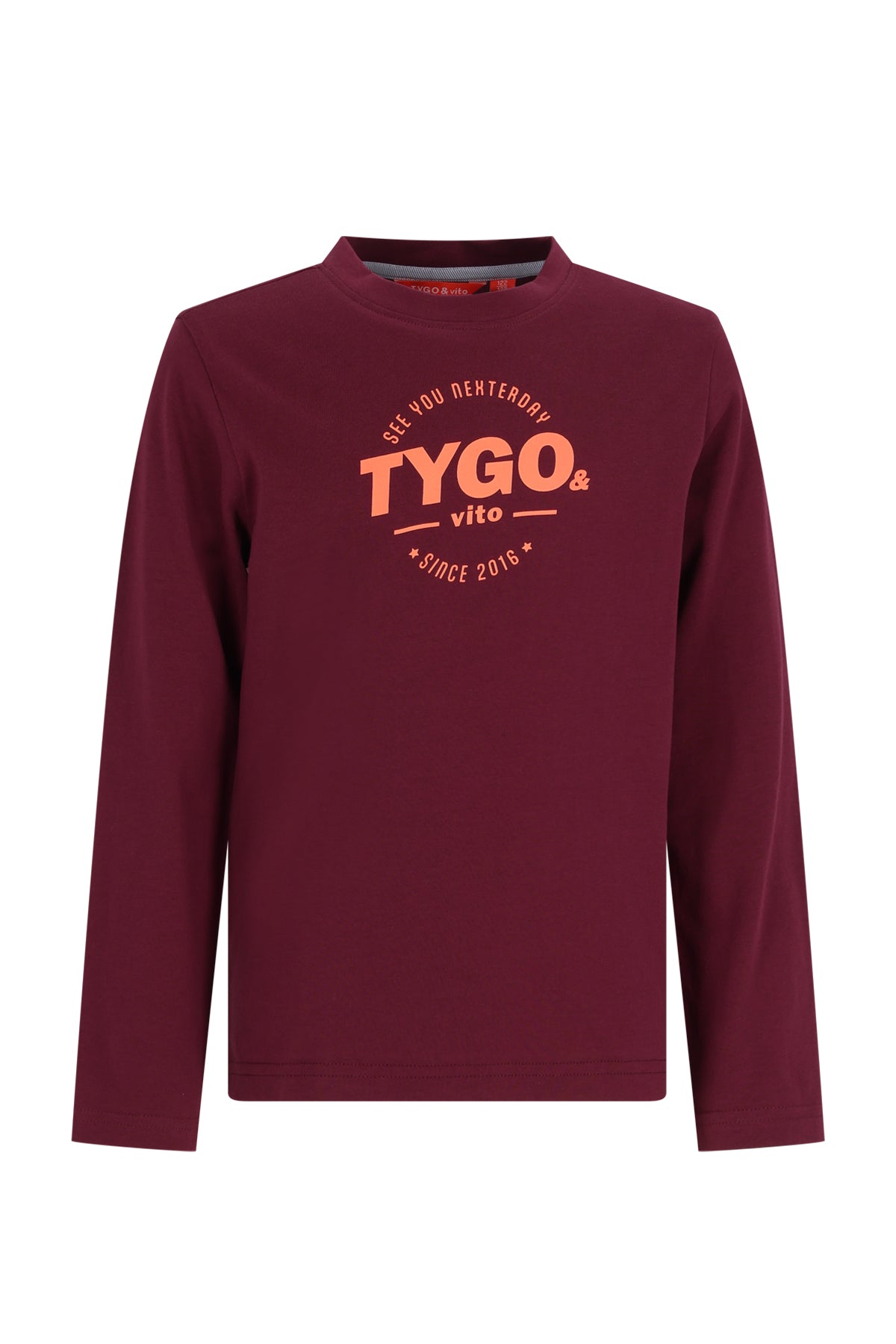 TYGO&vito T-shirt manches longues avec imprimé bordeaux