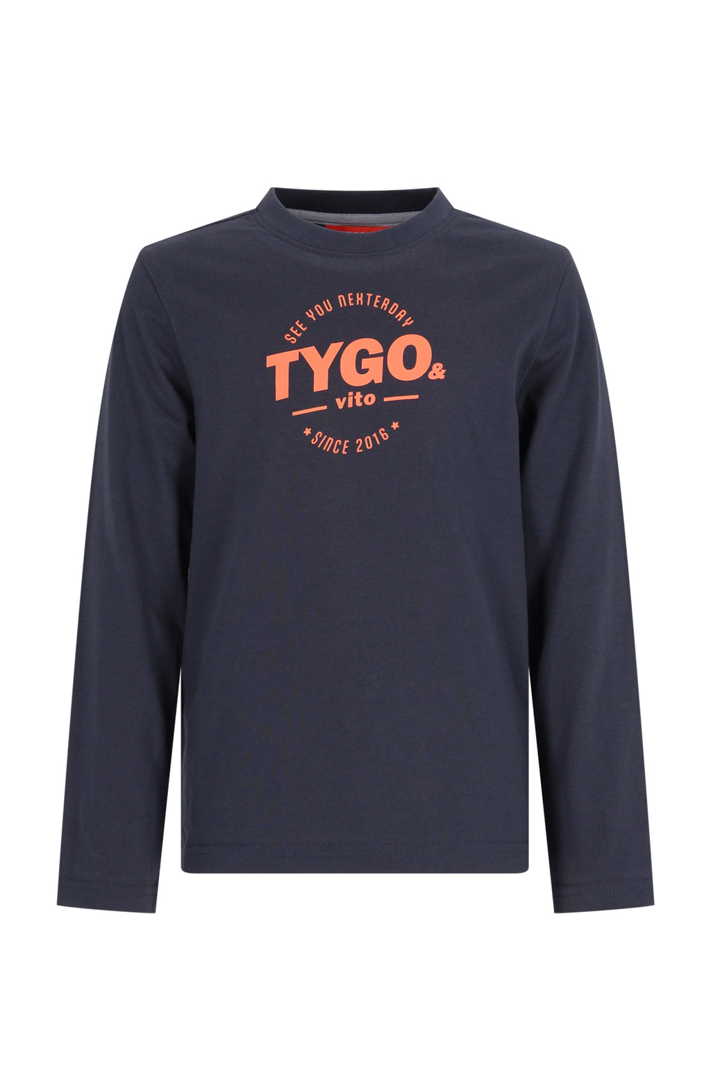 TYGO&vito T-shirt manches longues avec imprimé gris foncé