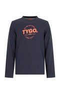 TYGO&vito T-shirt manches longues avec imprimé gris foncé