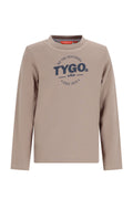 TYGO&vito T-shirt manches longues avec imprimé beige