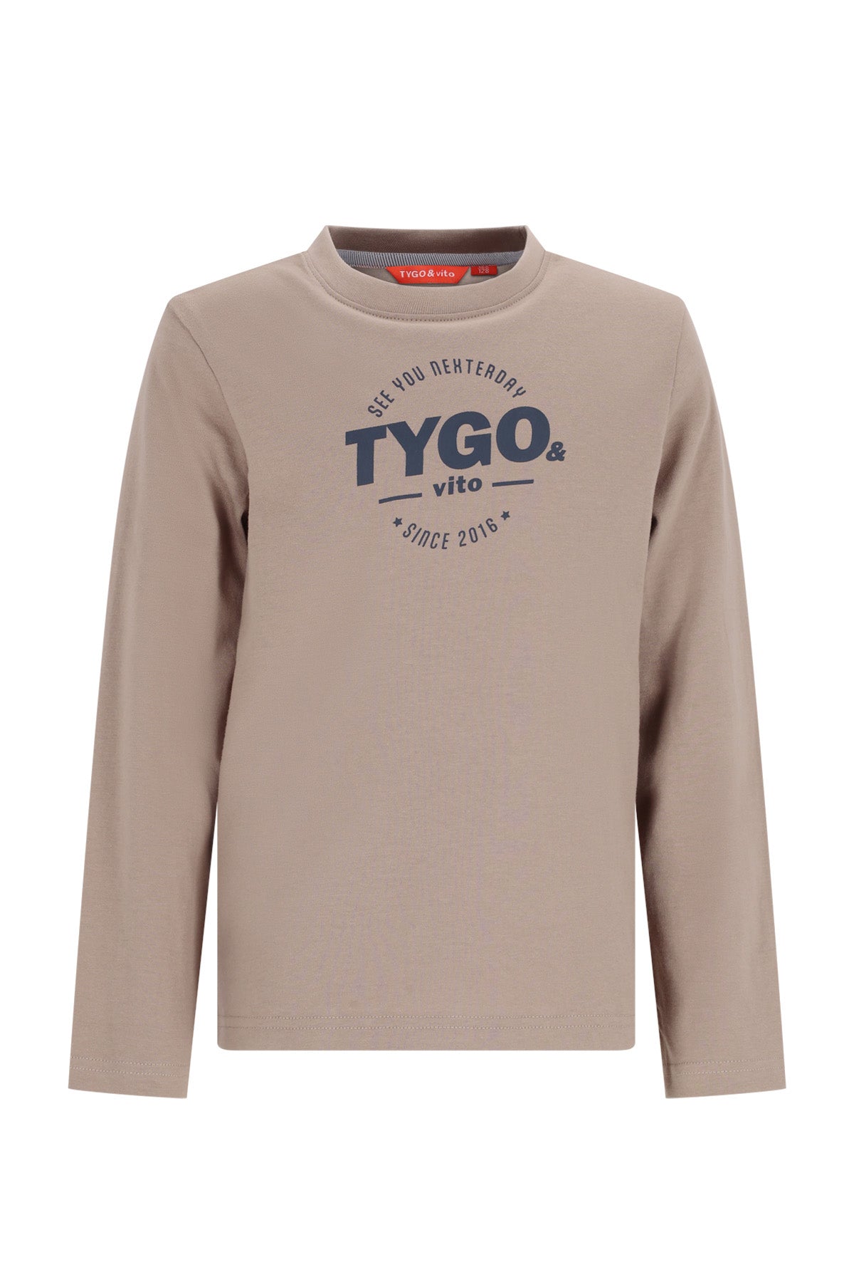 TYGO&vito T-shirt manches longues avec imprimé beige