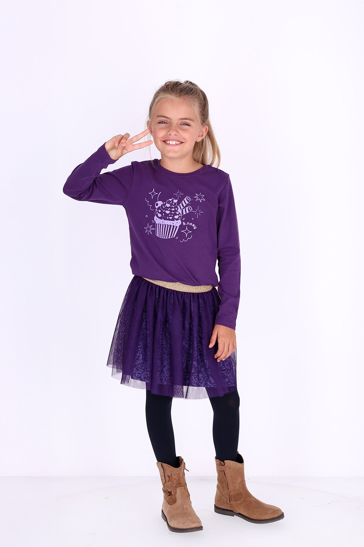 B.Nosy - T-shirt manches longues tara violet