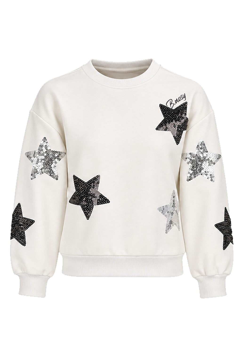B.NOSY *Collection fêtes*  Pull Shana blanc étoile