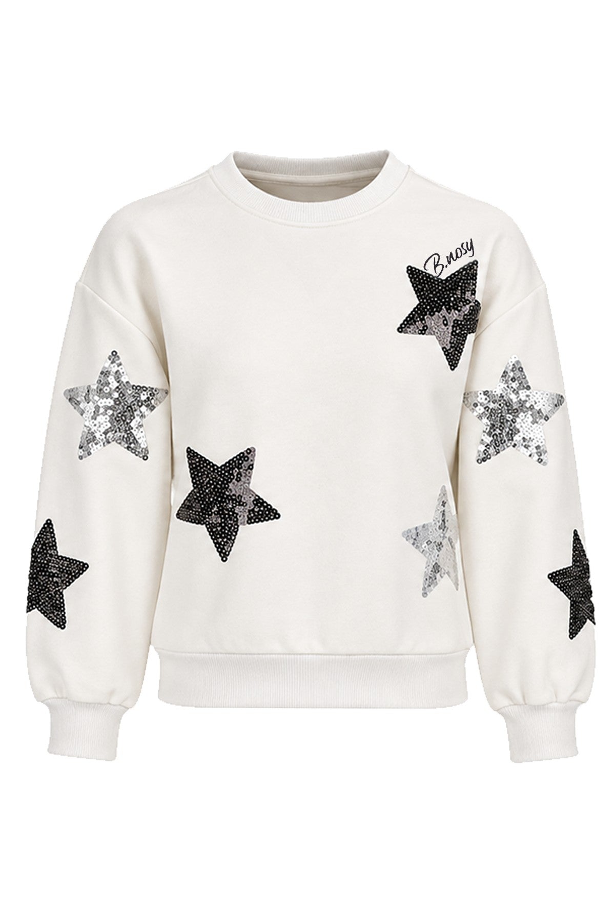 B.NOSY *Collection fêtes*  Pull Shana blanc étoile